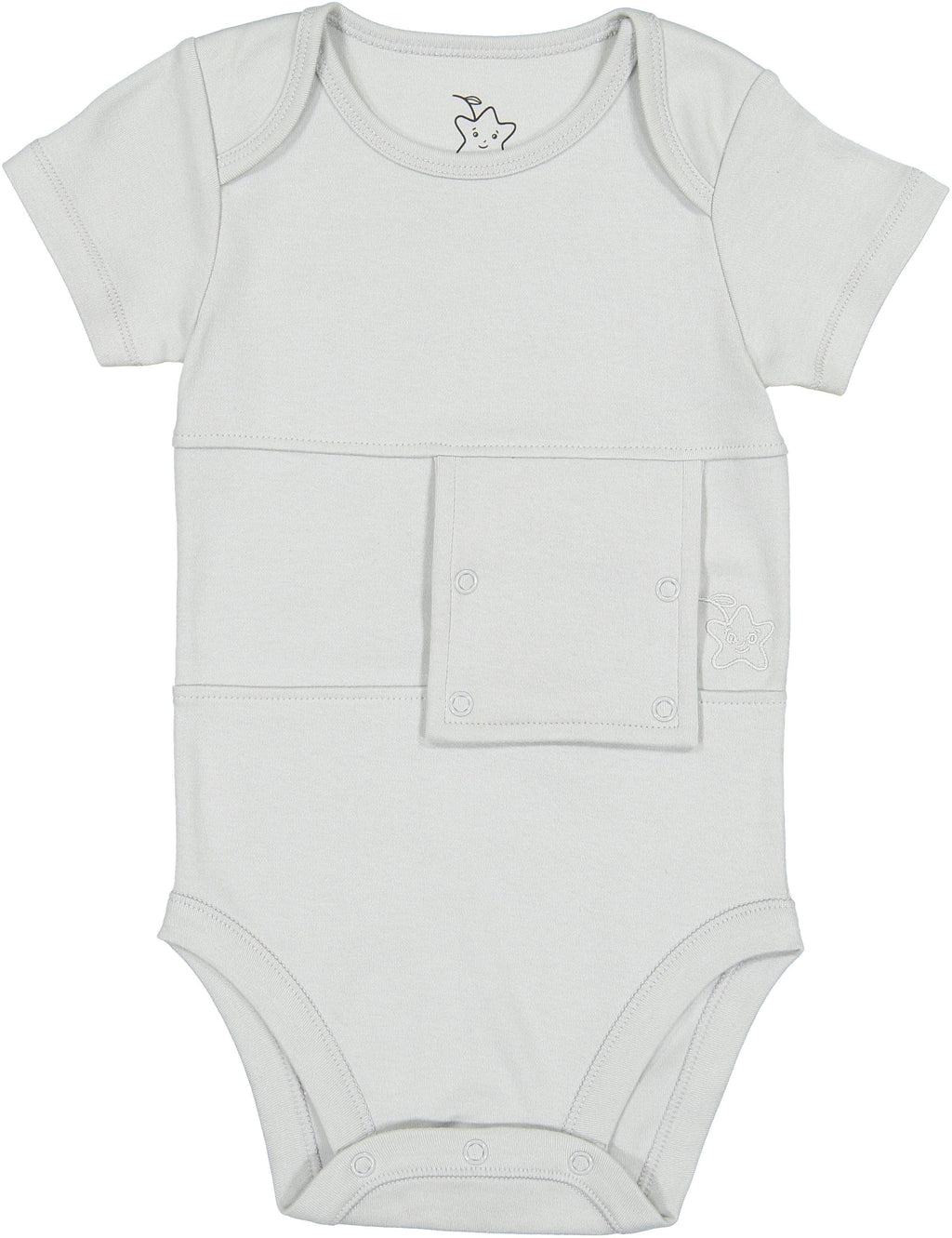 Cool Grey Feeding Tube Onesie