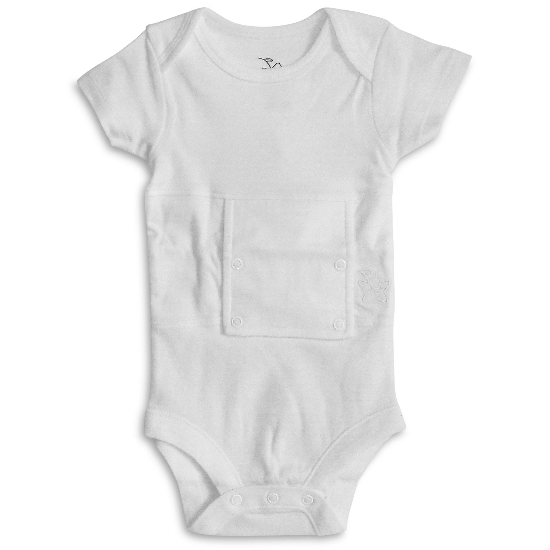 Adaptive Clothing All White Feeding Tube Onesie