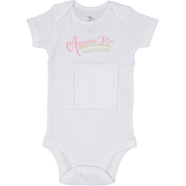 Awesome Kid Girls Pink/Green Feeding Tube Onesie