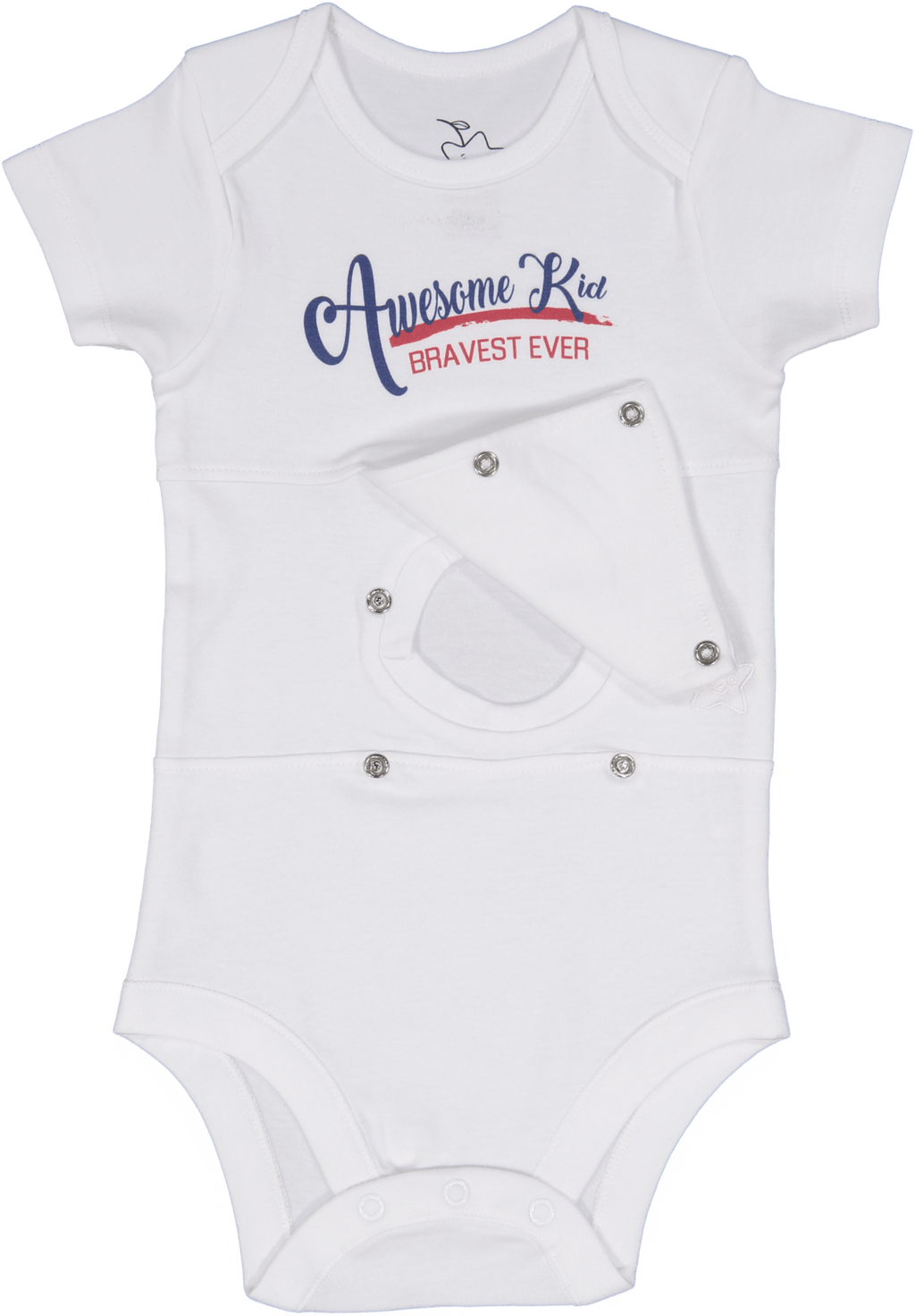 Awesome Kid Boys Blue/Red Feeding Tube Onesie