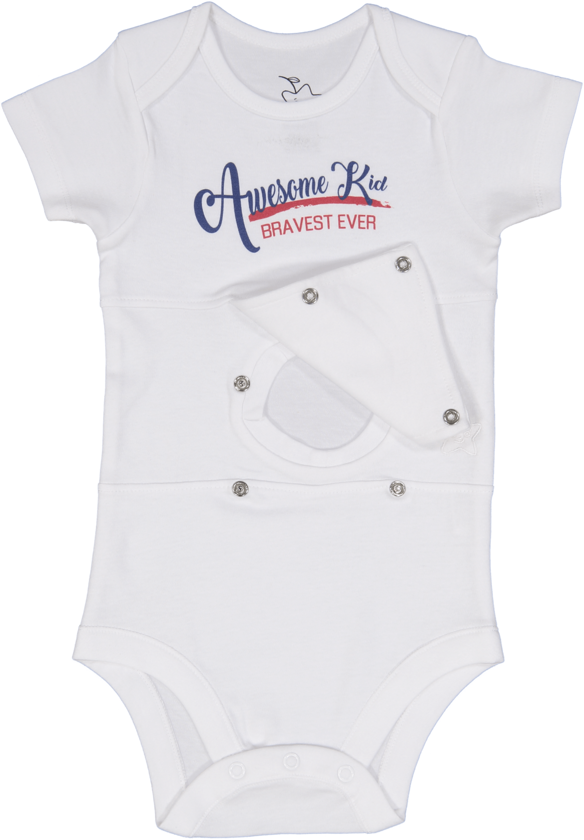 Awesome Kid Boys Blue/Red Feeding Tube Onesie