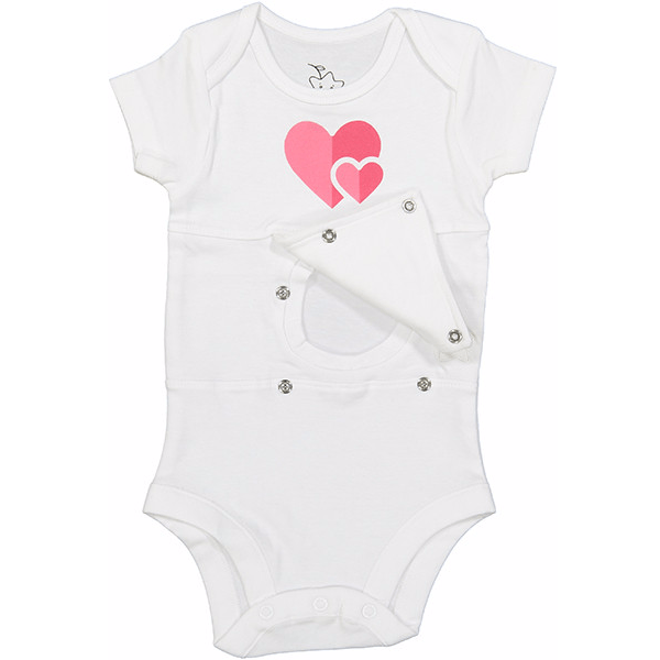 Double Heart Feeding Tube Onesie